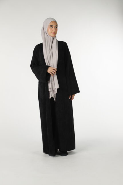 Long fluffy cardigan black